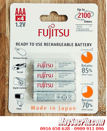 Fujitsu HR-4UTCEX(4B); Pin sạc AAA 800mAh 1.2v Fujitsu HR-4UTCEX(4B) Type 800mAh (Min 750mAh) Japan _Vỉ 4viên